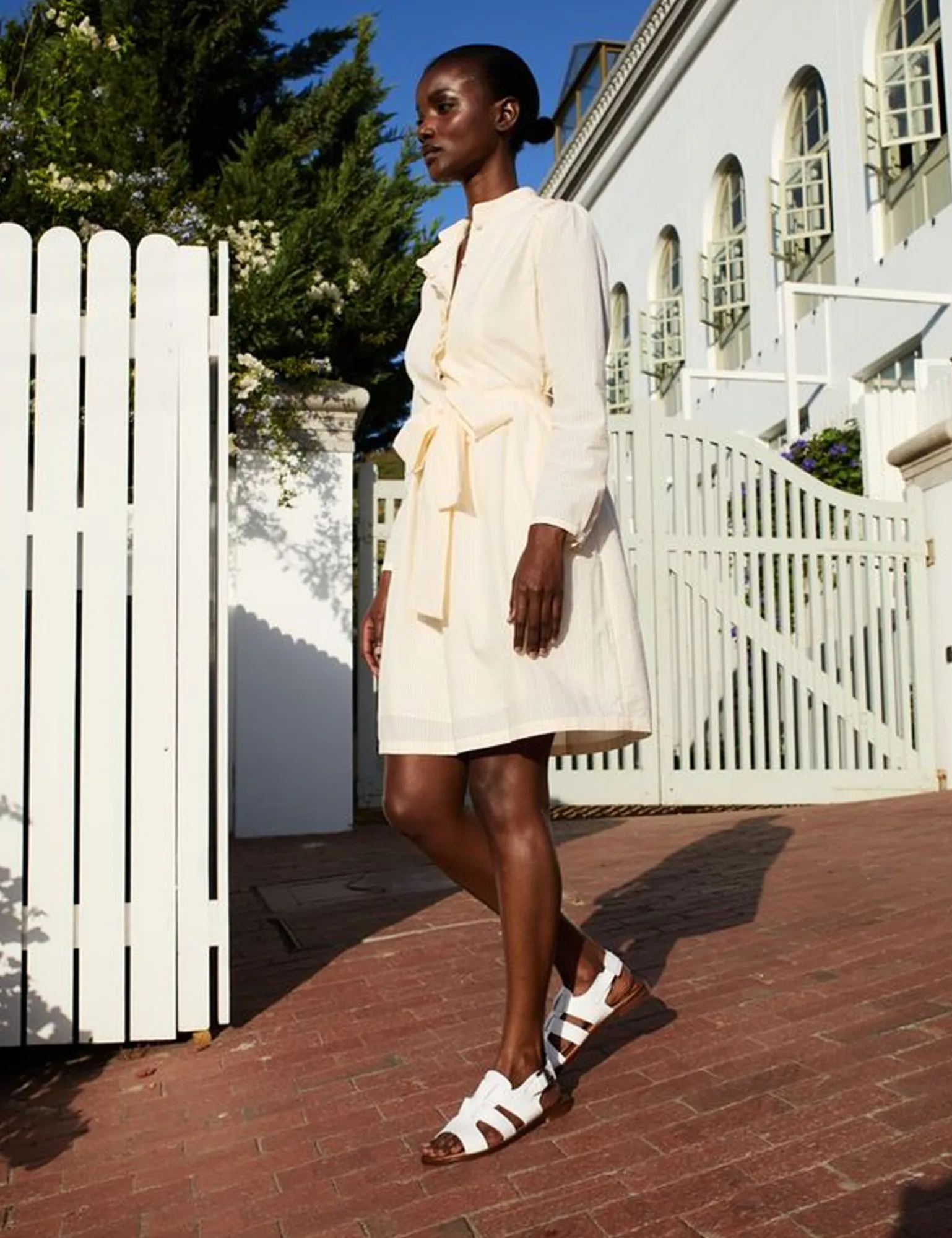 Penelope Chilvers Biscay Leather Sandal White Clearance